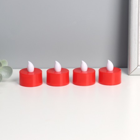 LED candles, nightlights LED RISALUX “For terrible rituals” set of 4 pcs., Red, RGB, 3.5 × 3.5 × 4 cm-1