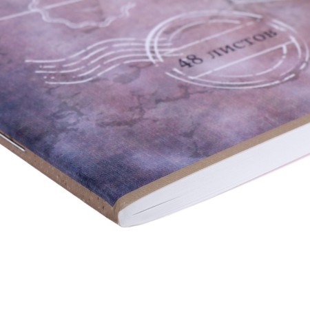 Album for drawing A4, 48 sheets, on a paper clip, "Wild World", covered cardboard, matte lamination, embossing, block 100 g/m², mix-7