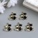 Decor for creativity metal, enamel, rhinestones "kittens" gold 1.9x1.8 cm