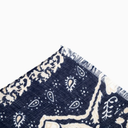 Women's stole, dark blue color, size 90x180 cm-3