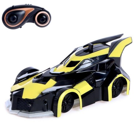 Anti -gravity machine "Sportser", radio control, battery, drives along the walls, light, yellow color