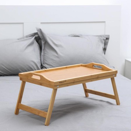 Breakfast table for breakfast with folding legs, 50 × 30 × 23 cm, bamboo