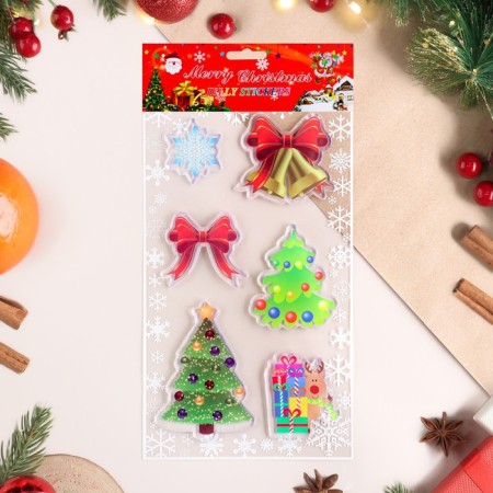 Stickers on the windows "New Year" snowflakes, bells, 15 x 25 cm-1