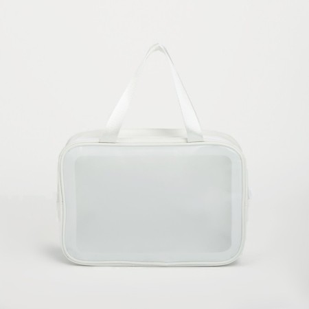 Cosmetic bag with lightning, white color-1