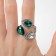 Ring "Jewelry" drop of trio, white-idle color in silver, dimensionless