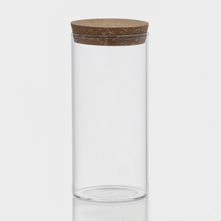 Glass Bank for bulk products with a Bellatenero cork cover "Classic", 800 ml, 8.5 × 19 cm-2