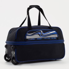 Road bag on wheels, a lightning department, with an increase, an outer pocket, black color