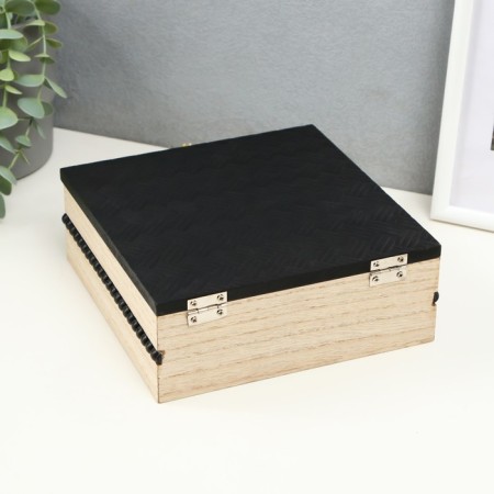 Casket tree with divisions "Weaving" black 18x18.4x6.8 cm-3