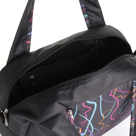 Sports bag with lightning, long belt, external pocket, black color-2