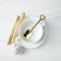 A dessert spoon made of stainless steel Magistro “shovel”, length 15.5 cm, rectangular shape, gold color