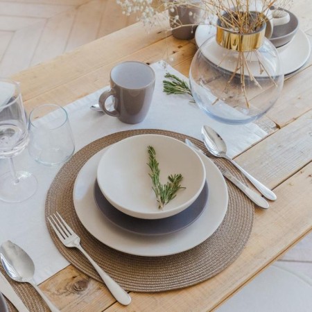 Board ceramic dining shade "pastel", d = 27 cm, color cream-brown-4