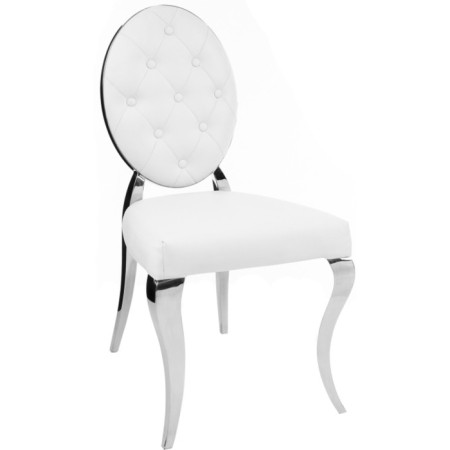 Stool on a metal frame ODDA Metal/Eco -leather, chrome/white 50.5x65x91 cm-7