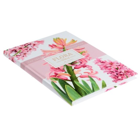 A5 BUSINESS BLOCK, 80 sheets in the FLORA line, Euro-format, hard cover, matte lamination, selective varnish, offset block, mix-2