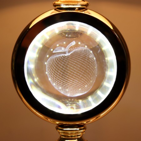 Board lamp with backlight "Rundy" E27 40W gold 24x24x41 cm-6