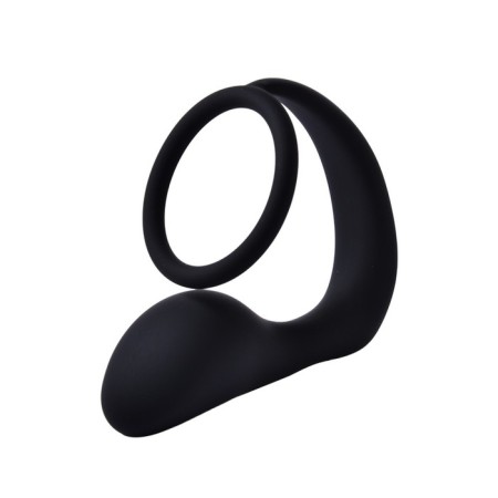 Anal plug with an erective ring, prostate stimulator, software, silicone, black-2