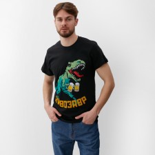 Футболка мужская  "Пивозавр" р. 56, черный