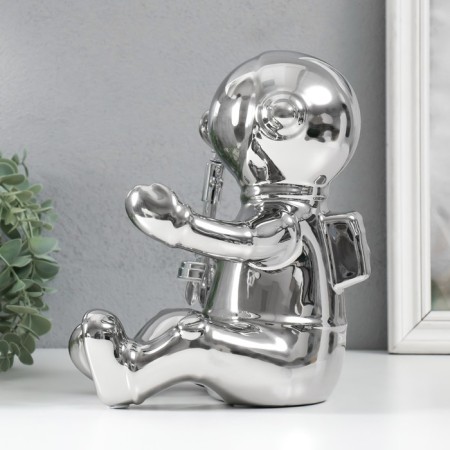 Souvenir ceramic stand for the bottle "Cosmonaut" silver 22.5x21x24 cm-4