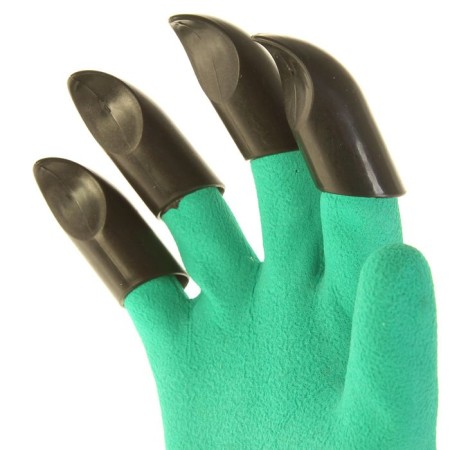 Garden gloves, nylon "shrews", with latex impregnation, with claws, size 10, green, Greengo-2
