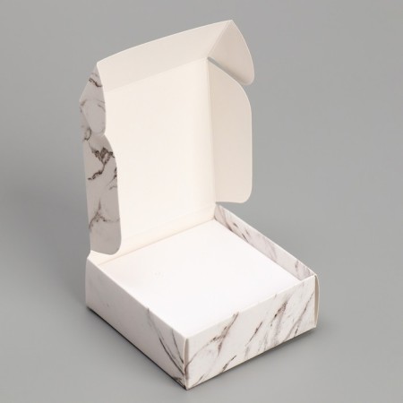 Box for jewelry, packaging, “marble”, 7.5 x 7.5 x 3 cm-3