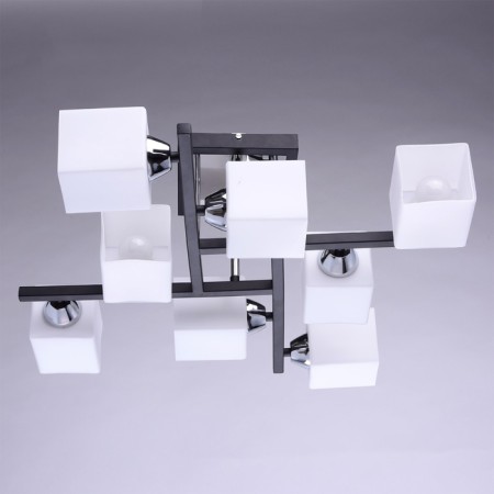 Tetro ceiling chandelier, 8x60W E27, coffee house 60x60x22 cm-5