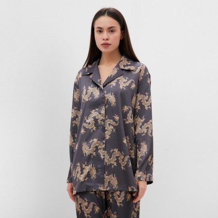 Pajama female (shirt and trousers) KAFTAN "Dragon", size 40-42, graphite-1
