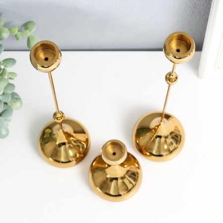 Summier Metal "drop" set 3 pcs gold 8.5x8.5x15; 8.5x8.5x32 cm-2