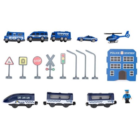 Railway for children "Police Party", 92 items, on batteries with sound-6