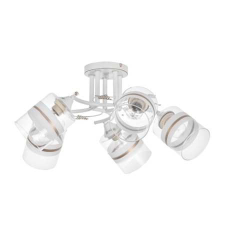Mia chandelier 5x60W E27 white, gold 59x18x24cm
