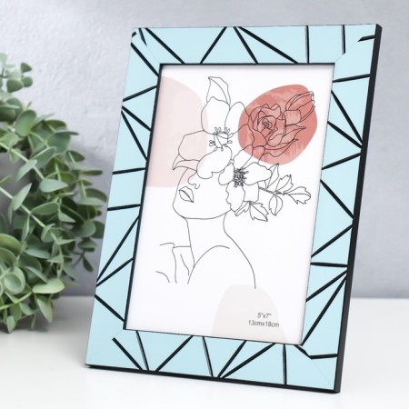 Photo frame plastic 13x18 cm "Chaos. Direct lines" Blue 21x16 cm-1