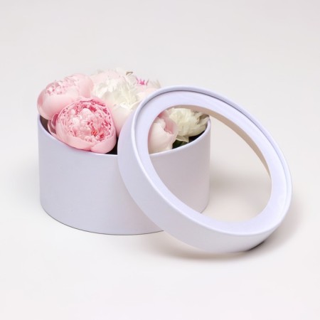 Box - tube 2 in 1, with a transparent cover "White", 21 x 11 - 18 x 10 cm-2