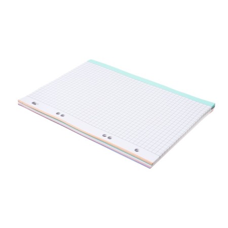 Smooth block for notebooks on A5 rings, 80 sheets in a cage, multi -color cut, in individual packaging, block 65 g/m2-3