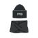 Knitted set for girls: hat and snood, size 54, black color