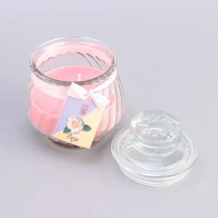 Aromatic “pot” candle 9x7.5cm, rose-2