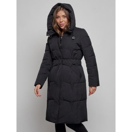 Coat insulated winter female, size 42, black color-5