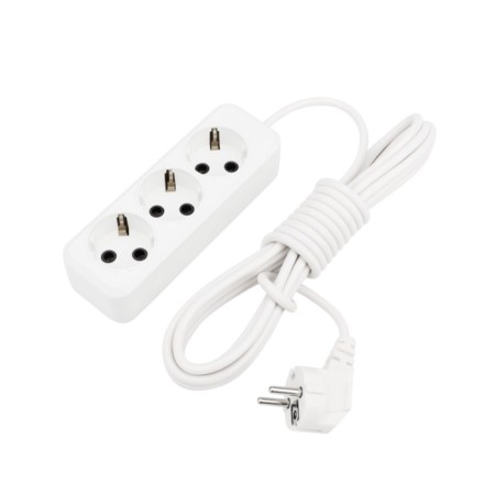 Extension cord 3 nests, 5m, 3x1.0mm², s/h, white rexant-1