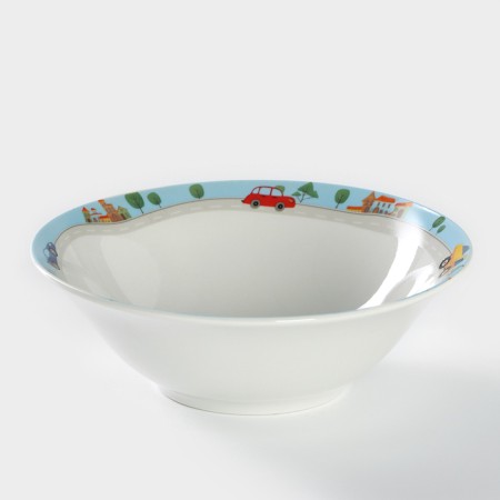 A set of children's dishes from ceramics “Blue Tractor”, 3 objects: 240 ml mug, bowl d = 18 cm, plate d = 19 cm-2
