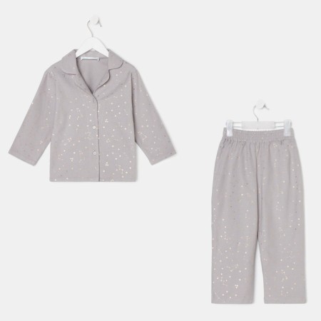 Пижама детская для девочки KAFTAN "Звездочки", р. 98-104, серый-6