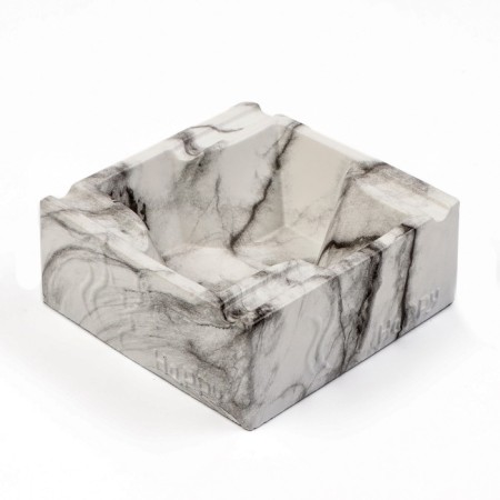 Ash "marble", 12.9 x 5.5 cm, ceramics, black and white-1