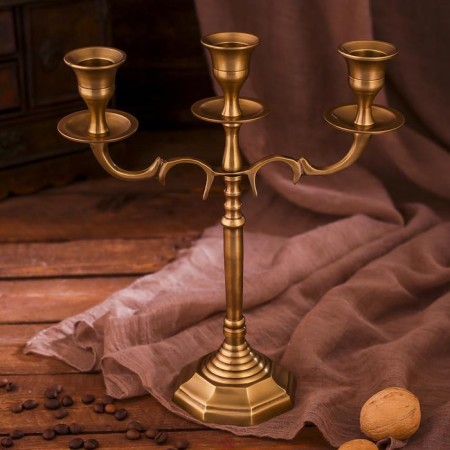 Brass Brass for 3 candles "Dream" 8.5x21x24.5 cm-2