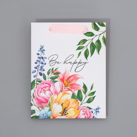 Gift laminated double -sided, packaging, “be happy”, MS 18 x 23 x 10 cm-6