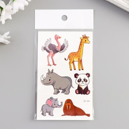 Tattoo on the body color "overseas animals" 12x7.5 cm-2