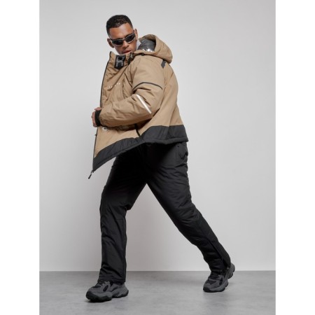 Ski costume male winter, size 48, beige color-15