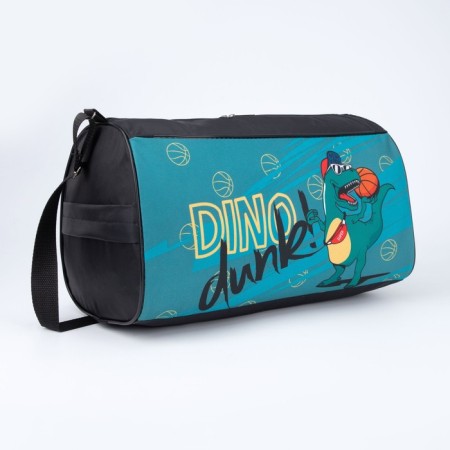 Children's sports bag for a boy with a zipper, an outer pocket, blue/black color-1