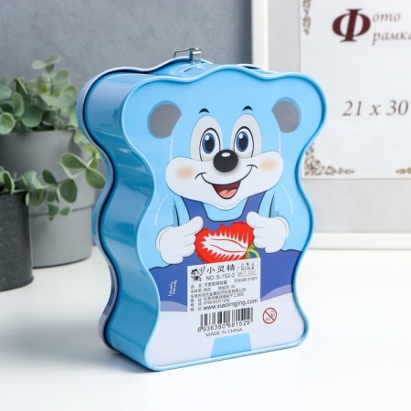 Piggy bank Metal with a lock "Mouse with fruit" MIX 13.5x7x18 cm-4