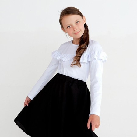 School blouse for a girl, white color, height 140 cm