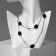 Beads 2 tiers "ovals" Black color in gold, 54 cm