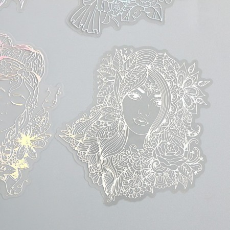 Stickers for creativity "Hologography. Girls" d = 10 cm set 10 pcs 0.2x14x11 cm-2