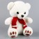 Soft toy "Bear in a scarf", white color