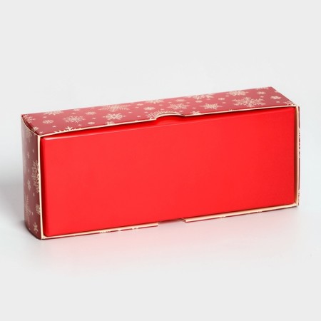 New Year. Box for 3 sweets "Snowflakes", 13x5x3.3 cm, confectionery packaging-2