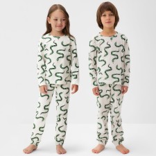Новый год. Символ года. Змея. Пижама детская (лонгслив и брюки) KAFTAN "Змеи" р.34 (122-128)